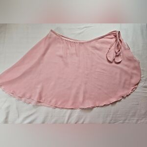 Premiere Collection Girls Pink Sheer Chiffon Dance Skirt W/ Tie At Side Size Med